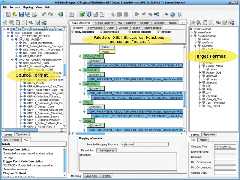 Data Mapper using XSLT structure