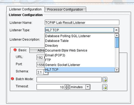 Listeners and Processors Configured in EMR Route