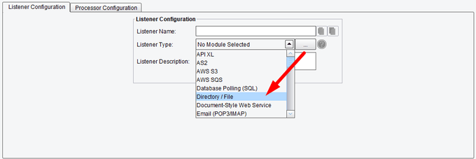 Directory or File Listener Selection in PilotFish Interface Engine
