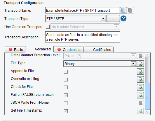 FTP/SFTP Advanced Configuration Options