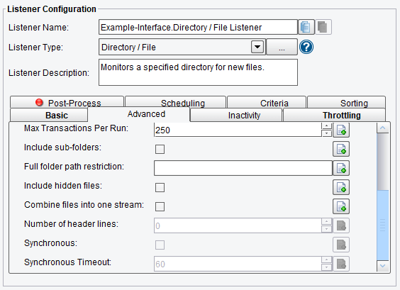 Directory Listener (Adapter) Advanced Configuration Options 