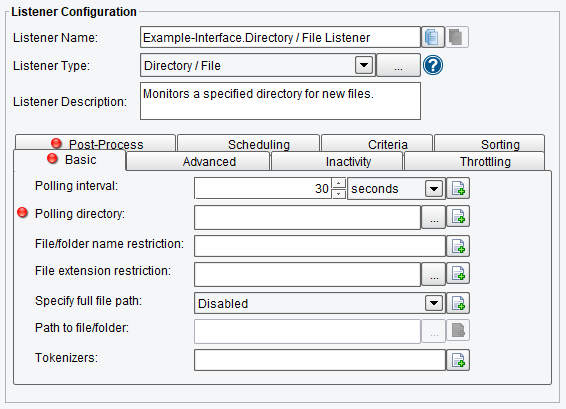 Directory Listener Basic Configuration Options in PilotFish