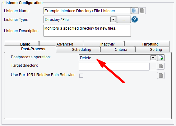 Directory Listener (Adapter) Post-Process Configuration Options in PilotFish Interface Engine