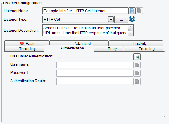 Listener for HTTP GET Authentication Options in PilotFish Software