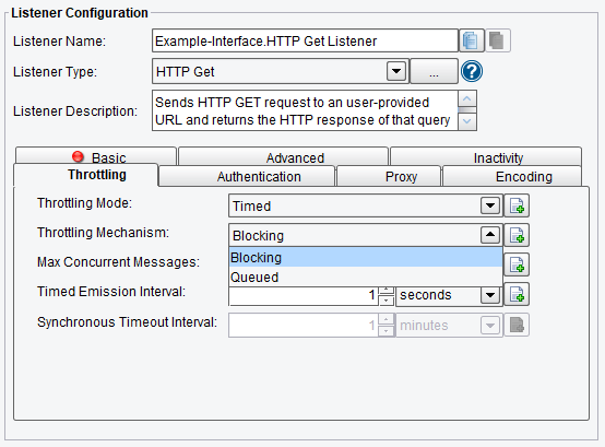 Throttling Configuration Options for HTTP GET Adapter or Listener in PilotFish Integration Engine