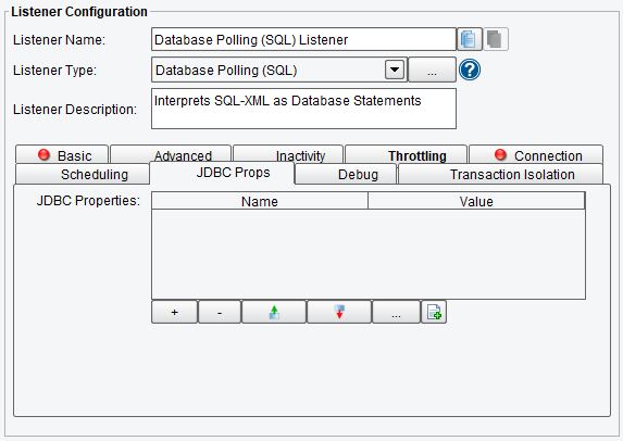 JDBC Properties for Listener Configuration in PilotFish