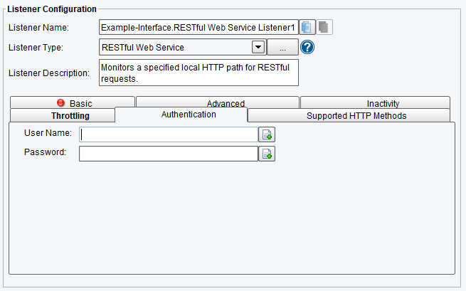 RESTful Web Service Listener Authentication Configuration Options in PilotFish Interface Engine