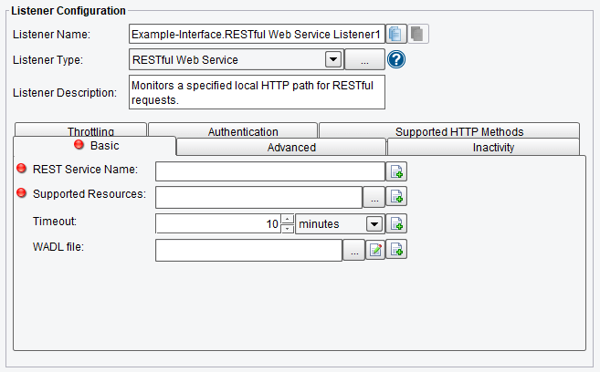 RESTful Web Service Listener Basic Configuration Options in PilotFish Engine 