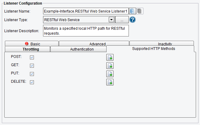 RESTful Web Service Listener HTTP Methods Options in PilotFish Interface Engine