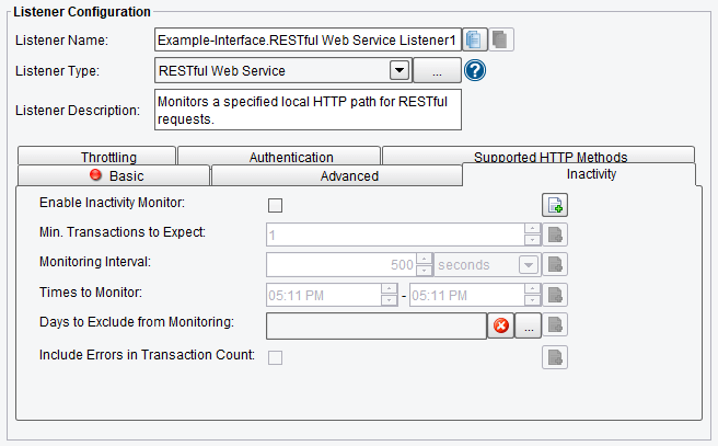 JMS Listener or Adapter Inactivity Configuration Options