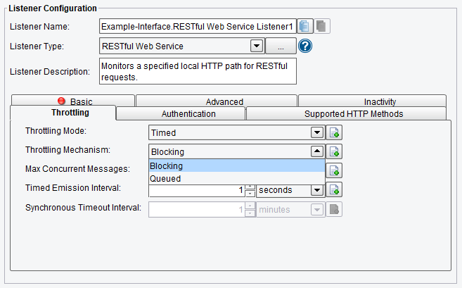 Throttling Configuration Options for RESTful Web Service Adapter or Listener in PilotFish Integration Engine