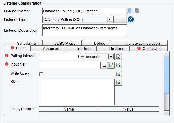 SQL Polling Listener Basic Configuration Options